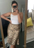 Boho Skirts in Retro Satin Skirt, Paw Black White For Women